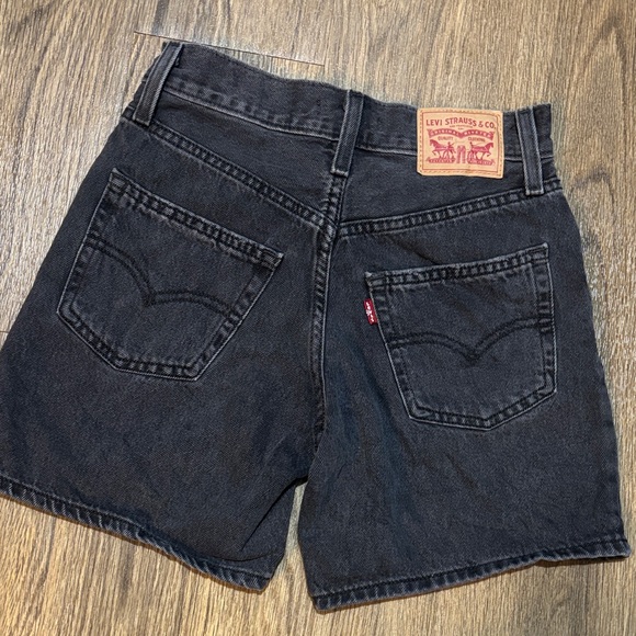 Levi's Pants - Levi's washed Black Highwaisted Denim Jean Shorts size 24
